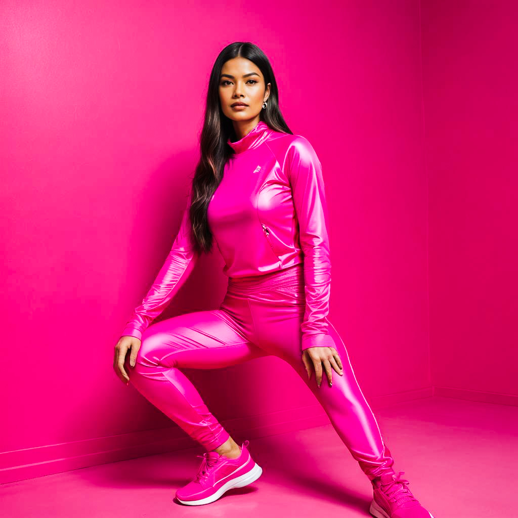 Vibrant Stylish Woman in Hot Pink Attire