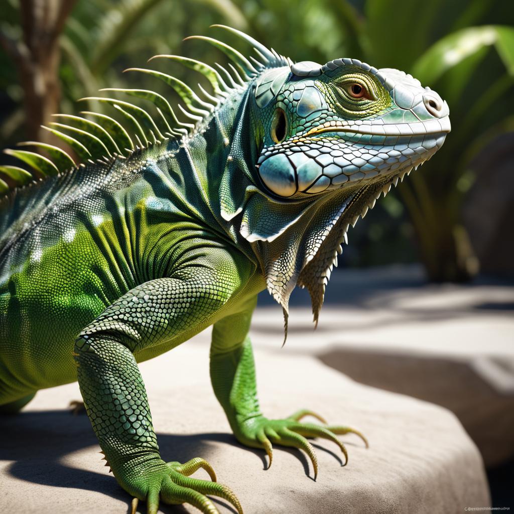 Stunning Photorealistic Iguana Rendering in 3D