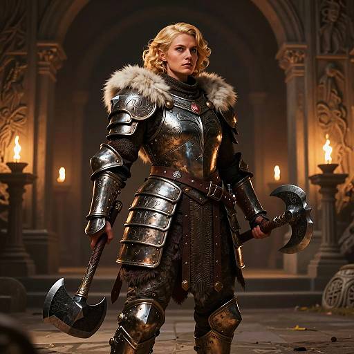 Valiant Dwarf Shieldmaiden in Armor