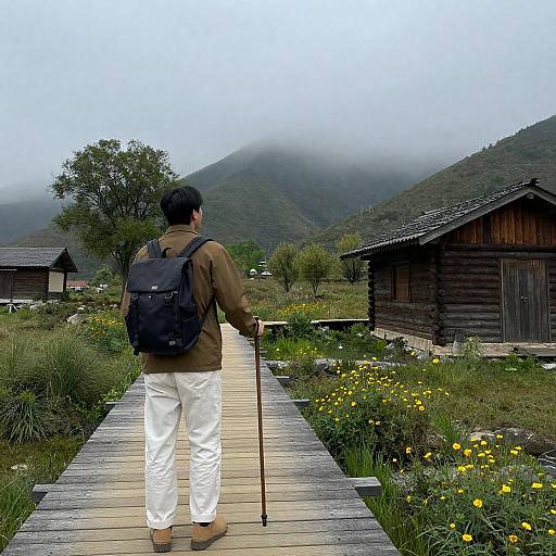 Adventure Seeker on a Scenic Bridge