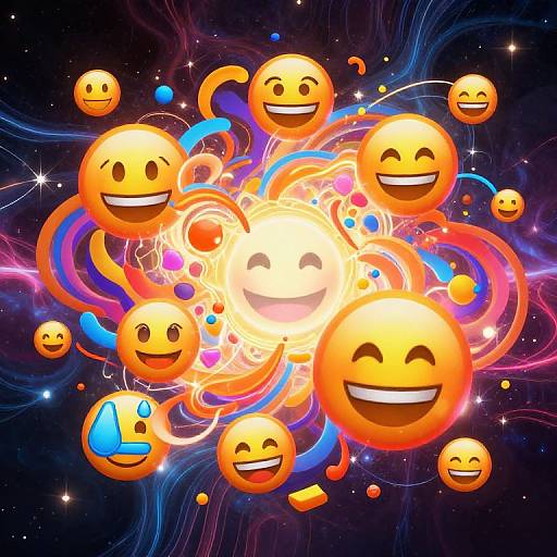 Emoji-Inspired Abstract Cosmic Art