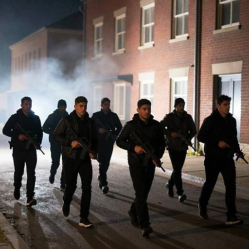 Dramatic Nighttime Chase Scene