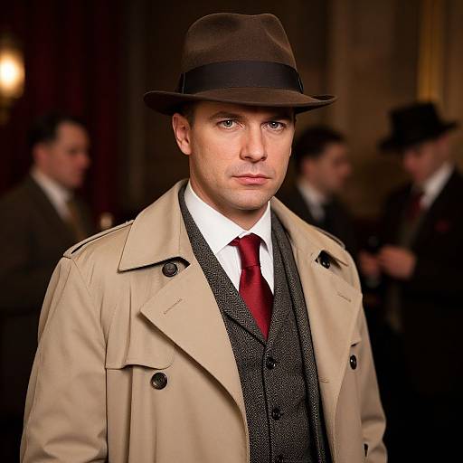 Vintage 1920s Man in Fedora Portrait