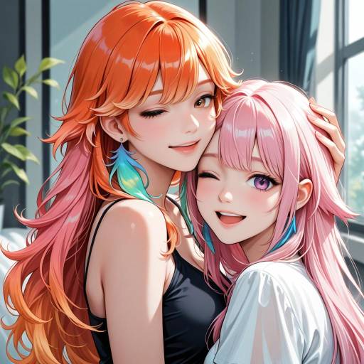Playful Virtual YouTubers with Colorful Hair