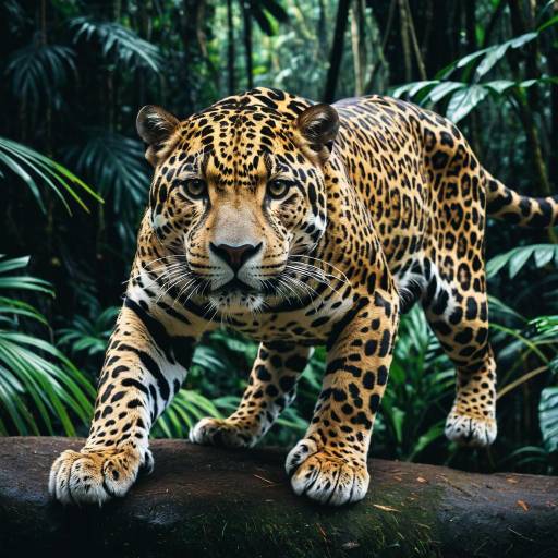 Majestic Jaguar in Amazon Rainforest