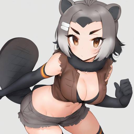 Illustration of American beaver (kemono friends), kemono friends in the style of Naso4