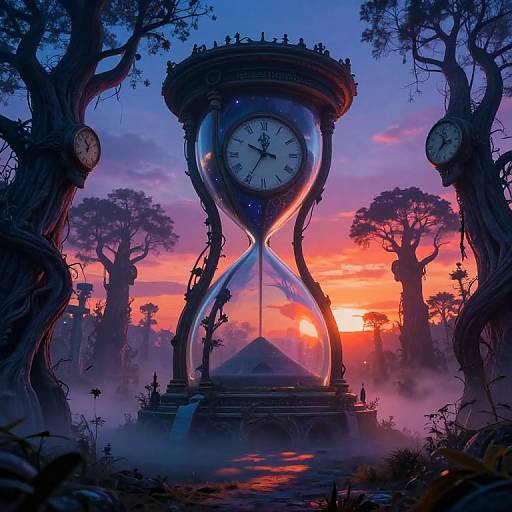Surreal Time Tower in Dreamscape