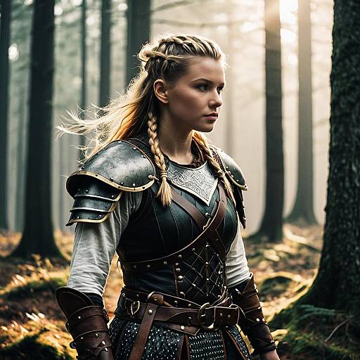 Female Viking Warrior in Leather Armor