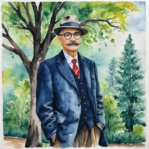 Sophisticated Watercolor Portrait of an Elderly Man