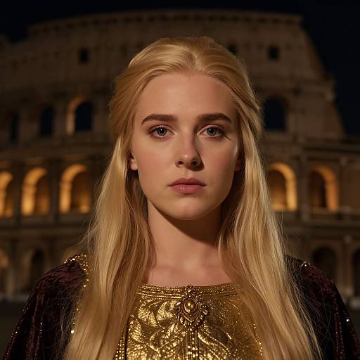 Realistic Blonde Girl in King Costume