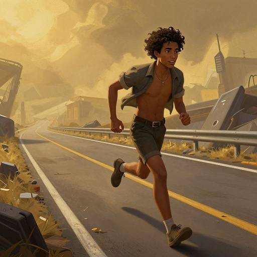 Fantasy Running on Abandoned Highway