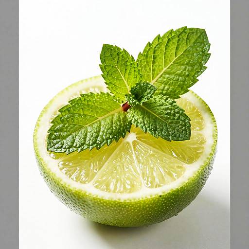 Fresh Mint Leaf on Lime Slice