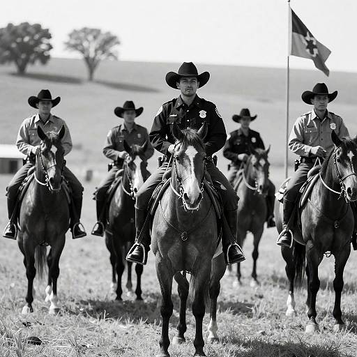 Cowboys on Horses Under Sunlight