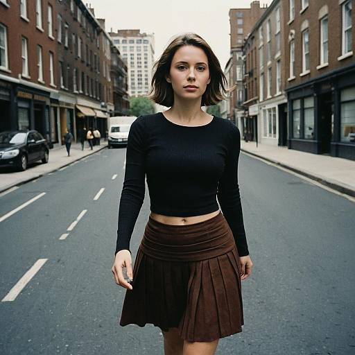 Woman in Stylish Street Outfit
