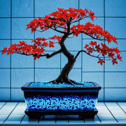 Red Maple Bonsai with Blue Water Beads Red Maple Bonsai with Blue Water Beads