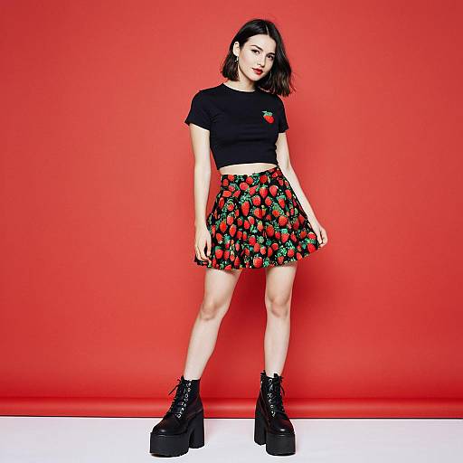 Casual Summer Style with Strawberry Skirt
