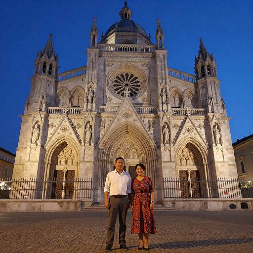 Twilight Gothic Architecture with Figures