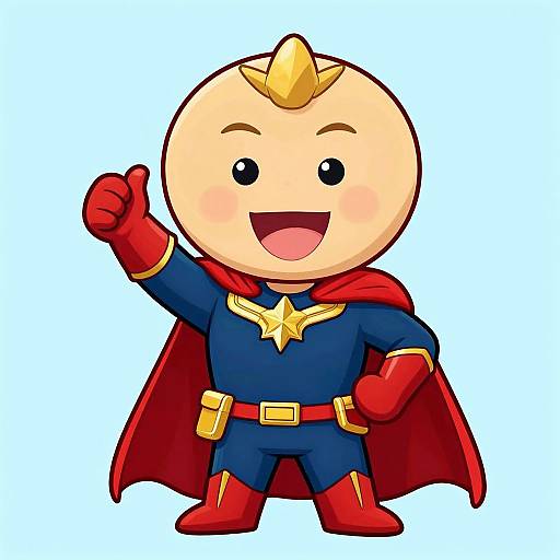 Smiling Captain Marvel Cartoon Character