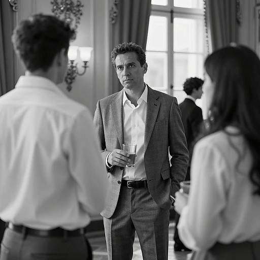 Serious Encounter in an Ornate Room