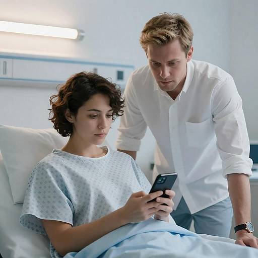 Couple in Hospital Room Interaction