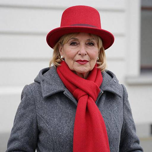 Charming Woman in Red Accessories
