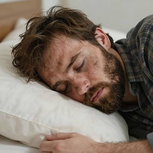 Somber Portrait of a Tired Man