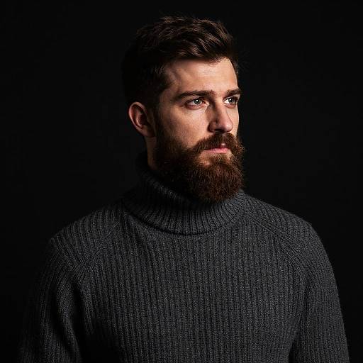 Dramatic Portrait of Bearded Man
