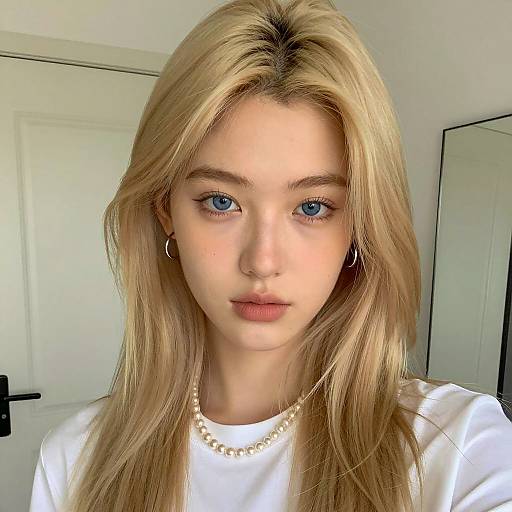 Elegant Young Woman Close-Up Portrait