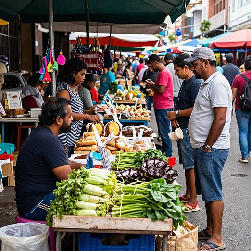 Vibrant Market Street Scene