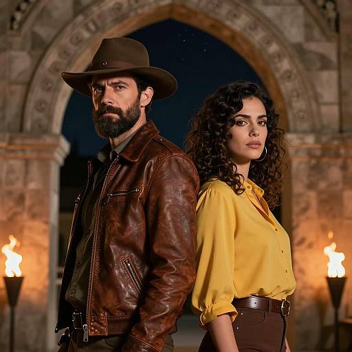 Back-to-Back Standoff Under Starry Sky