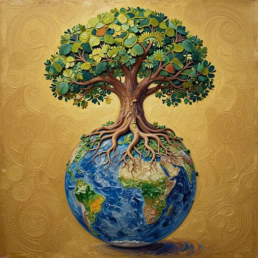 Impasto Earth Ecosystem Artwork