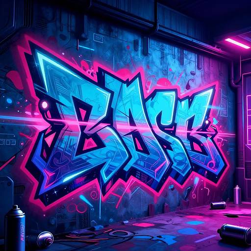 Futuristic Cyberpunk Graffiti Art