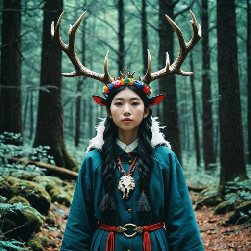 Whimsical Spirit Guardian with Antlers