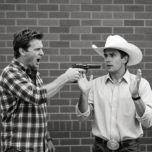 Dramatic Standoff in Black-and-White