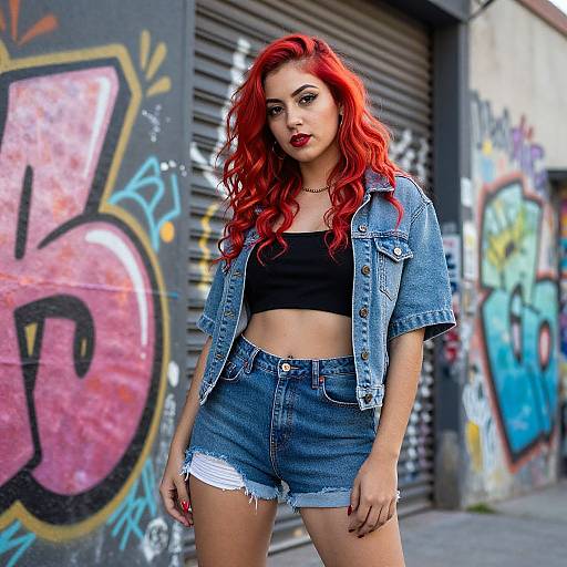 Red-Haired Latina Urban Fashion Shoot