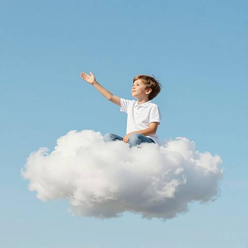 Boy on Whimsical Dream Cloud