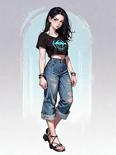 Stylish Woman in Casual Streetwear