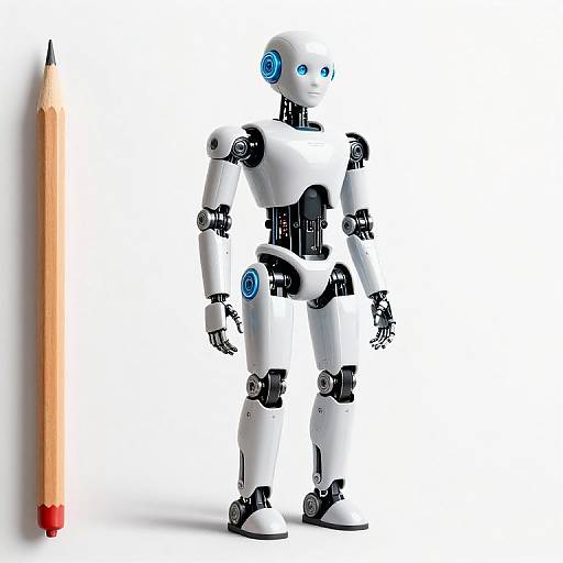 Realistic Colored Pencil AI Robot Portrait