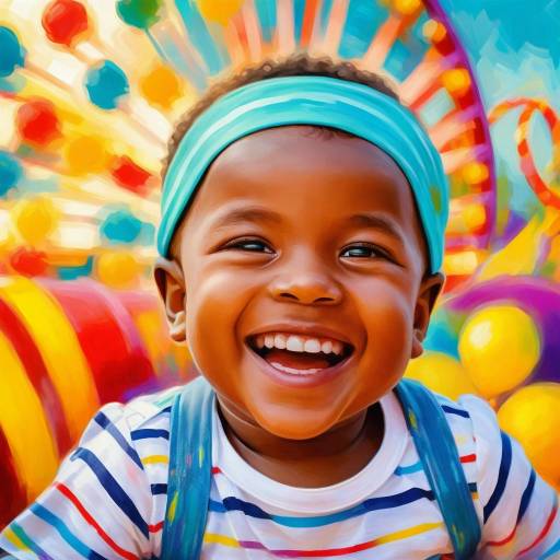 Joyful Toddler at Vibrant Carnival