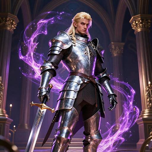 Blonde Knight in Magical Grand Hall