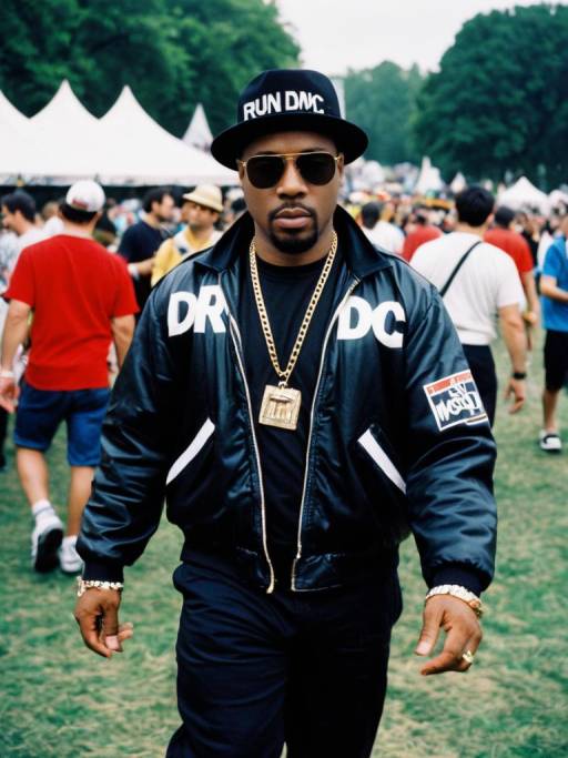 Man in Run DMC Costume at Music Festival