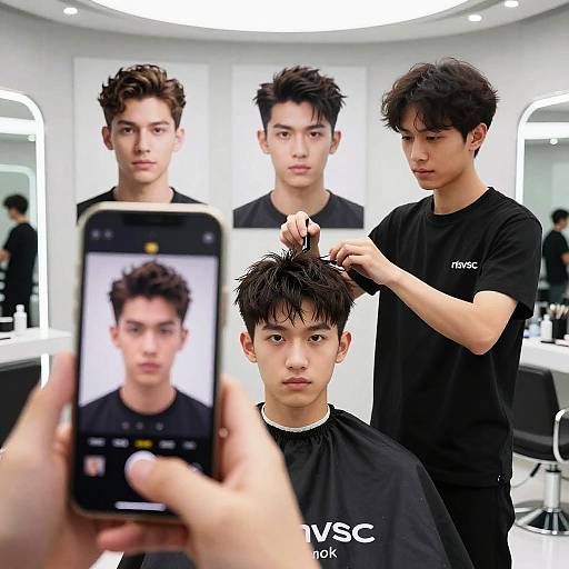 Futuristic AI Men's Hairstyle Customization