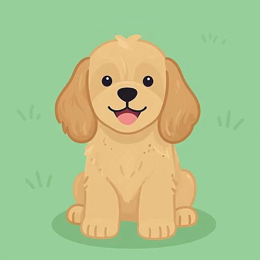 Cute Golden Cocker Spaniel Puppy Illustration
