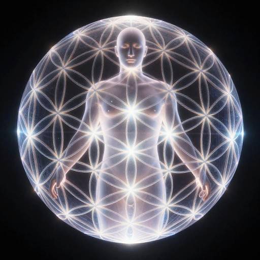 Glowing Flower of Life Surrounding Human Form