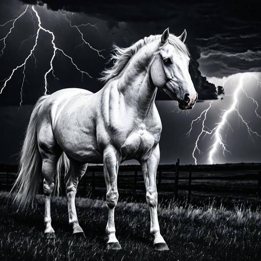 Dramatic Stormy Night with Lipizzaner Dramatic Stormy Night with Lipizzaner