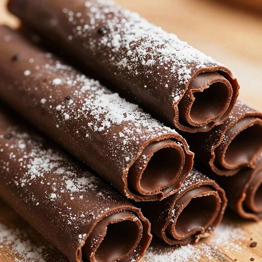 Close-Up of Dusty Chocolate Rolls