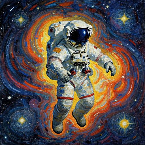 Post-Impressionist Astronaut in Cosmos