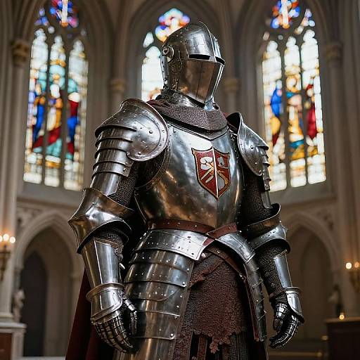 Majestic Knight in Grand Medieval Hall