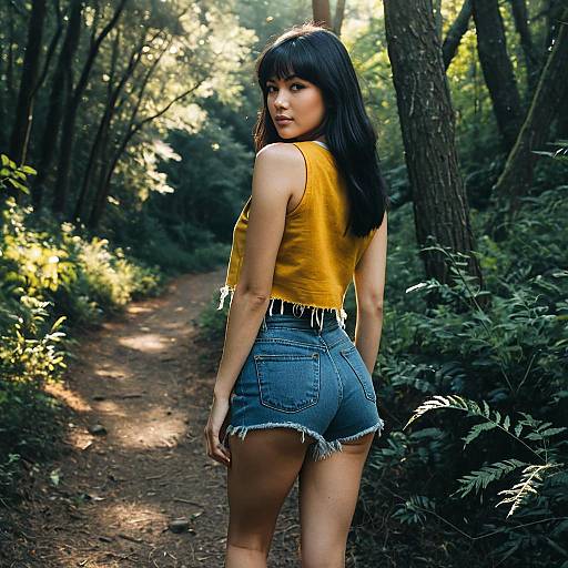 Cinematic Fashion: Olive-Skinned Woman Outdoor