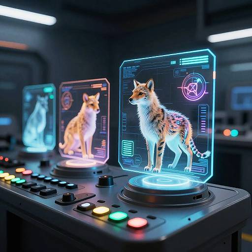 Holographic Animal AI Control Panel